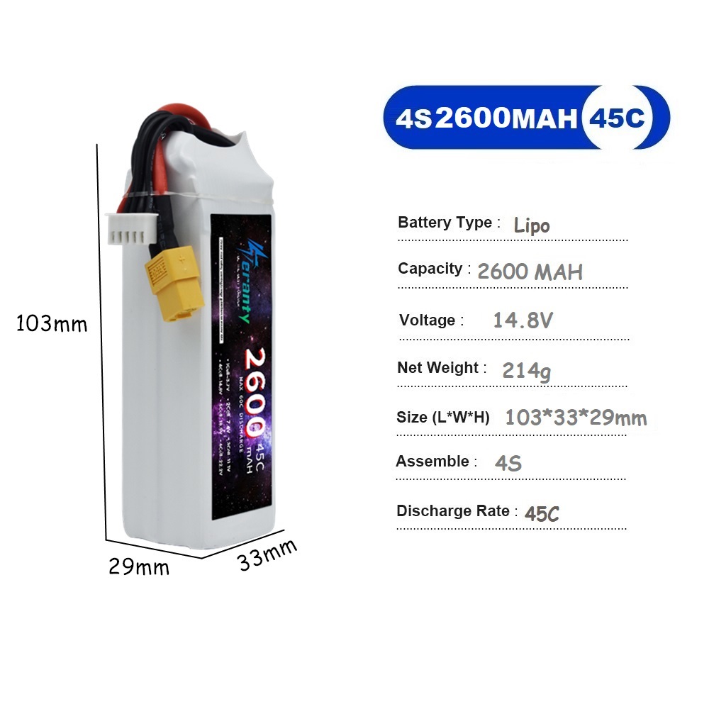 Batteria LiPo 4S 14.8V 1500mah - Drone Battery Li-Ion recensione e prezzo